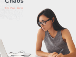 Book cover of Tame the Digital Chaos featuring a woman working at a laptop