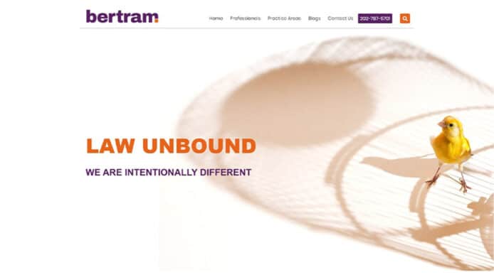 Bertram Law Firm homepage web design