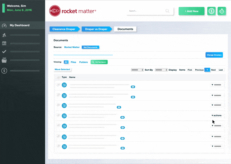 Rocket Matter’s e-signature platform automatically uploads signed documents in the client’s file.