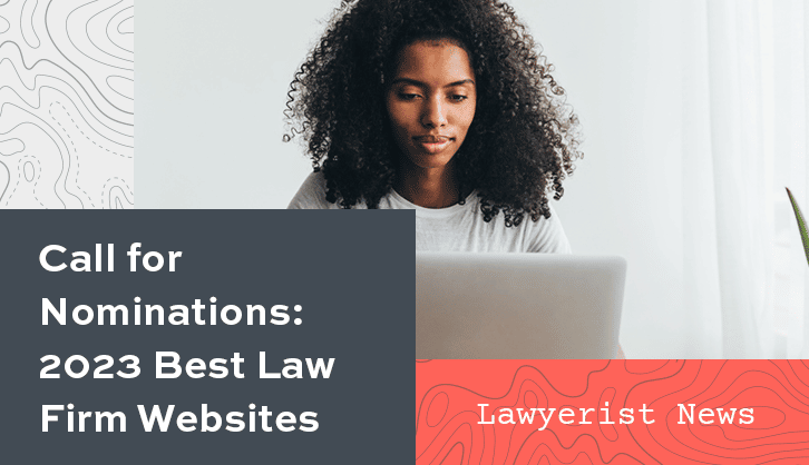 Call For Nominations 2023 Best Law Firm Websites Social Graphic 